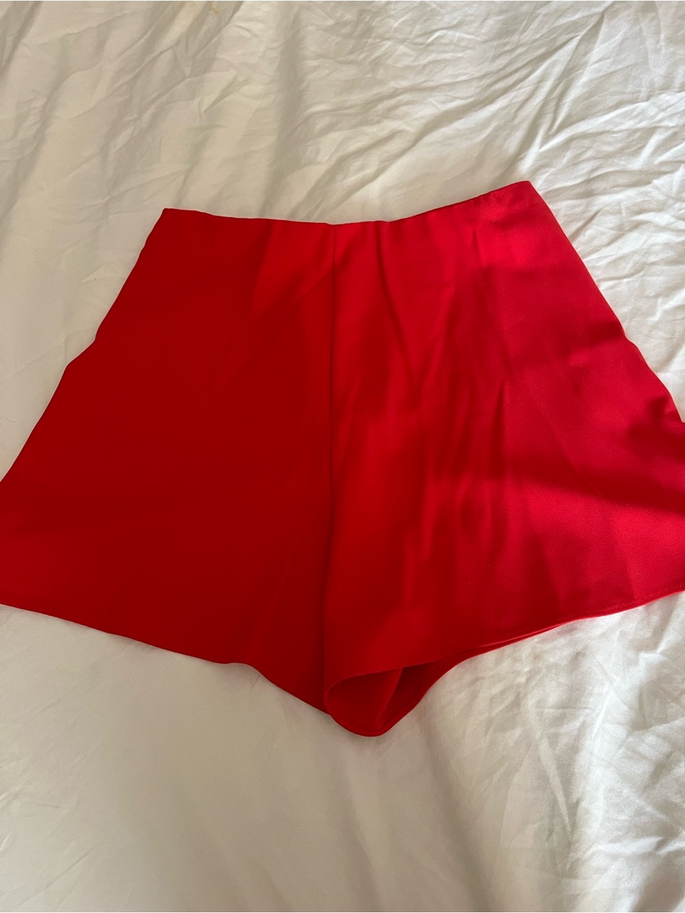 Alice + Olivia Vibrant Red High-Waist Shorts